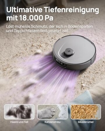 3i P10 Ultra Saugroboter mit Wischfunktion & Absaugstation Saugkraft